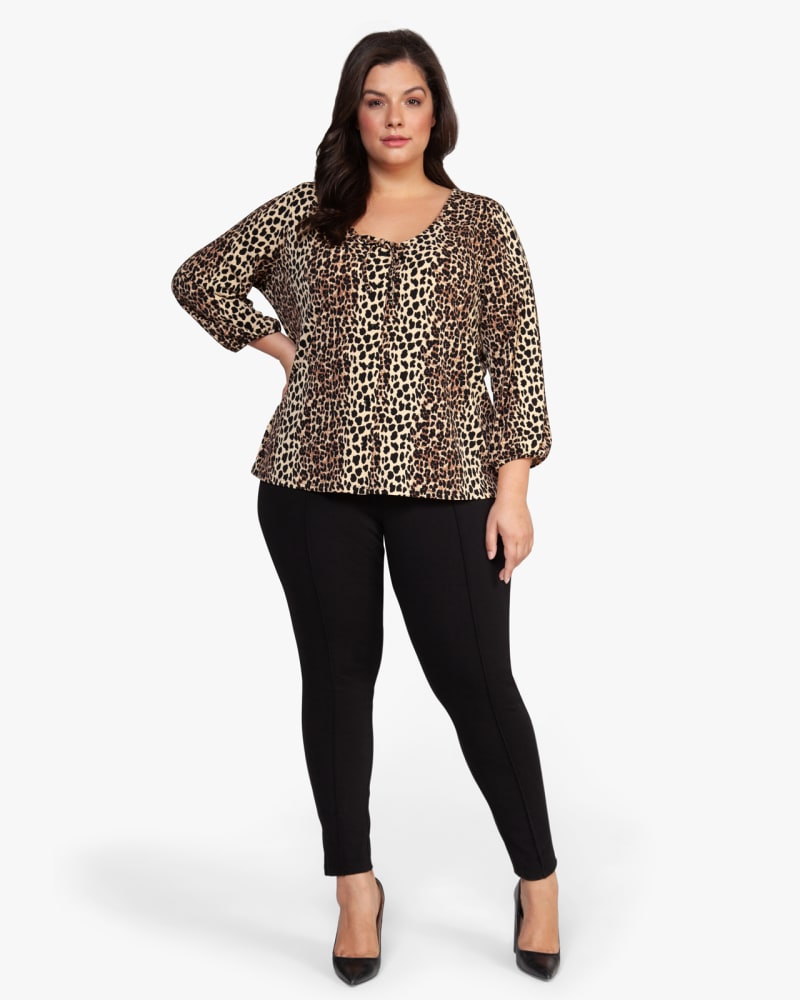 Plus size model wearing Joanna Balloon Sleeve Blouse by Dex Plus | Dia&Co | dia_product_style_image_id:131080